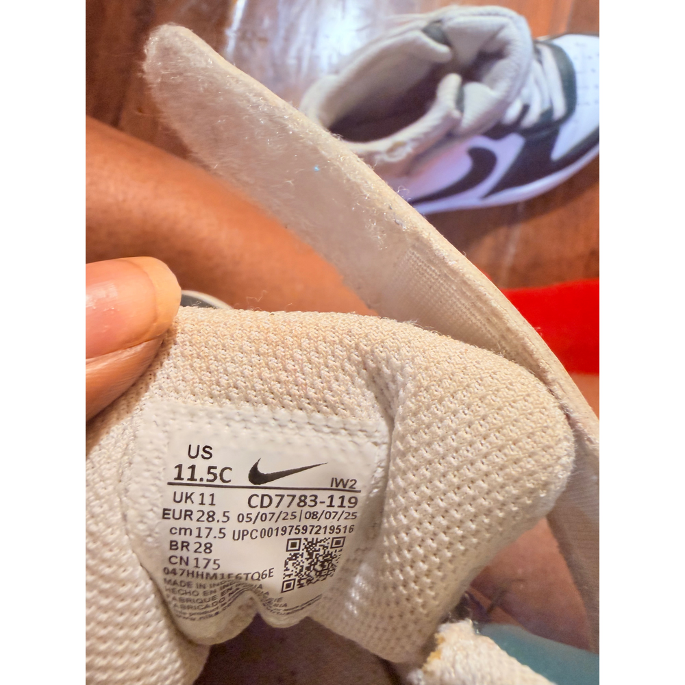 Nike Court Borough Mid 2 Kids Sneakers – Olive Green / White – Size 11.5C - Picture 7 of 7